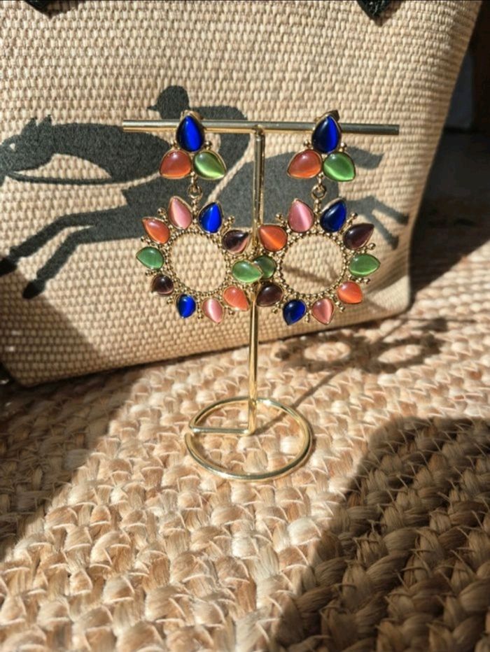 Boucles d'oreilles multicolores