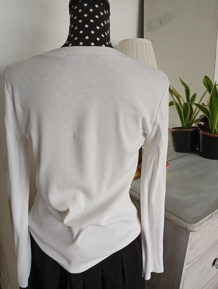 T-shirt côtelé manches longues 3840 - photo numéro 3