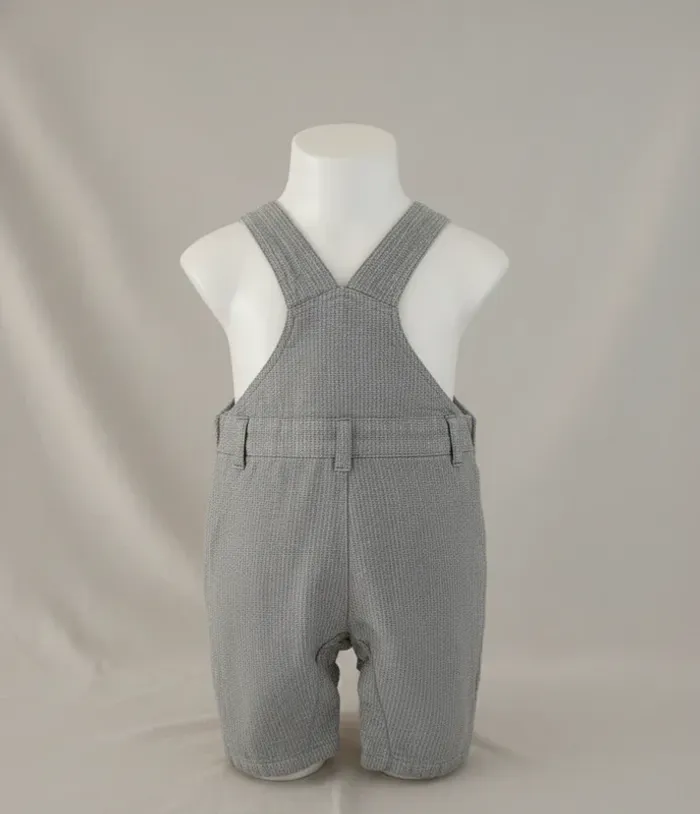 Salopette Courte Orchestra - 6 mois (67 cm) - Gris Gaufré Chic - photo numéro 2