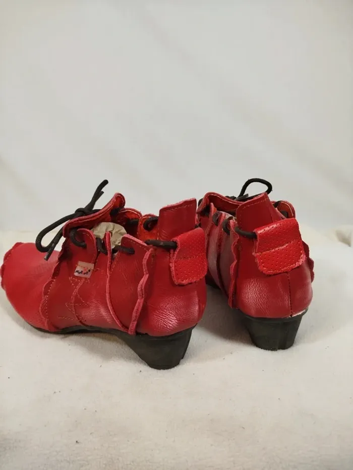 Chaussures femme cuir véritable Maia cuir rouge T 36 vintage - photo numéro 4