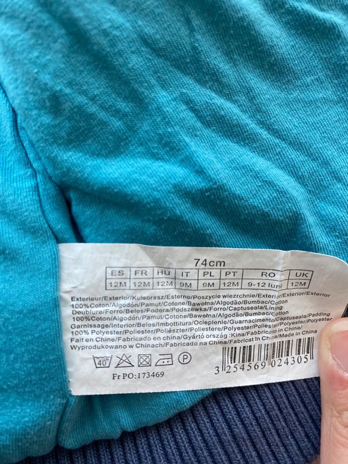 Manteau / doudoune / veste chaude sans manches avec capuche amovible - 12 mois - In extenso - TBE - photo numéro 4