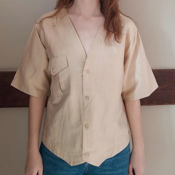 Chemisette beige doré bronze