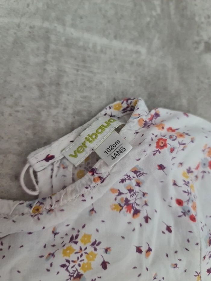 Blouse fleurie manche longue mais légère fille 4 ans vertbaudet - photo numéro 3