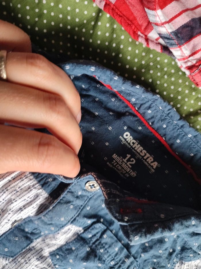 3 chemises manches longues 12 mois - photo numéro 4