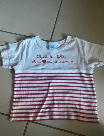Tee shirt 3 ans (désolé les filles mon coeur est à maman)