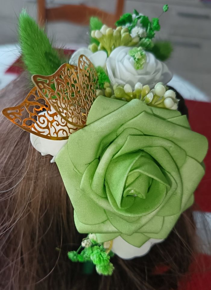 Serre tête mariage et ceinture assortie - photo numéro 5