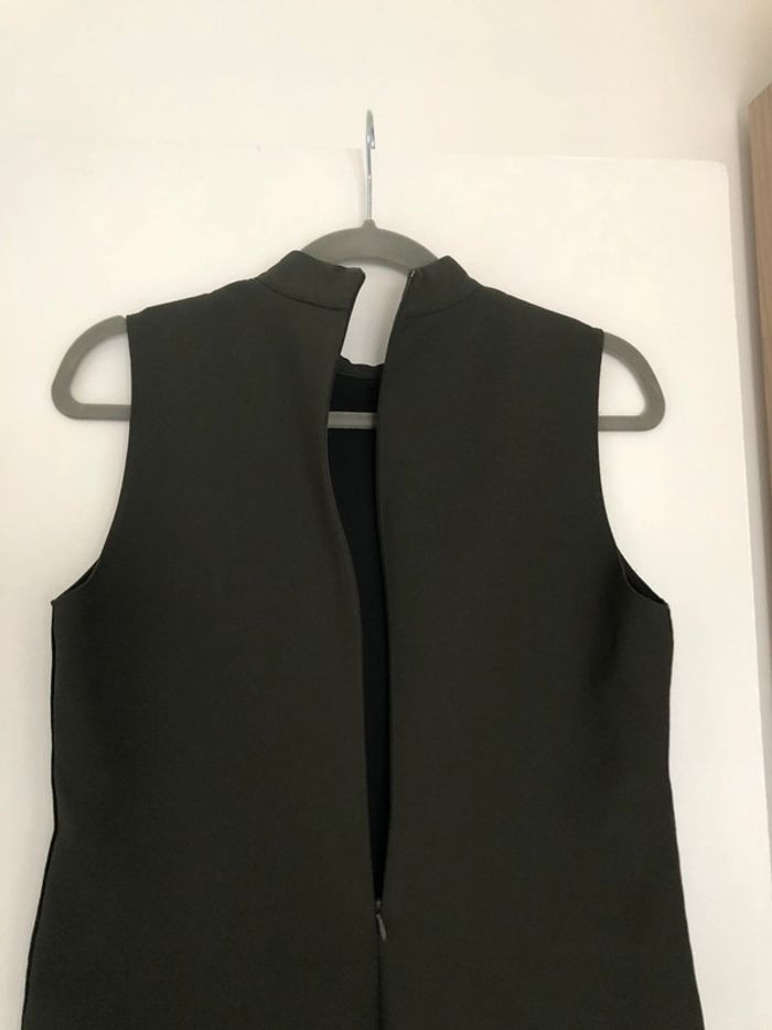 Superbe belle robe à col cheminée kaki Zara neuve avec étiquette taille S - photo numéro 8