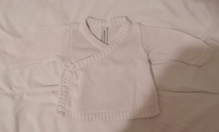 Gilet blanc hiver mixte 3 mois