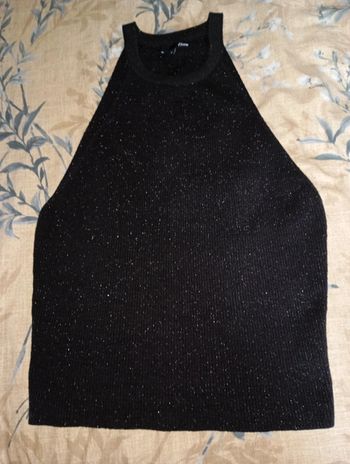 Débardeur noir paillettes xl