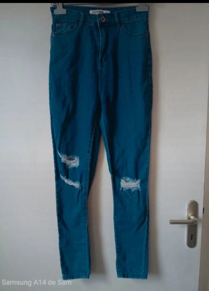 Jean trouée  femme été rose 36