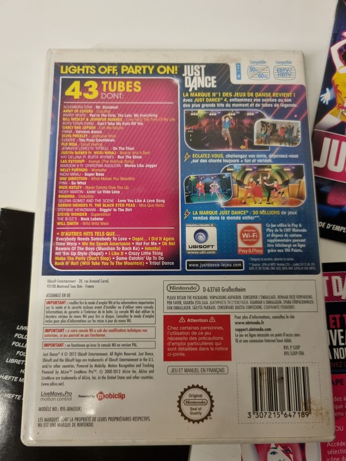 Boite avec notices Just Dance 4 Wii - photo numéro 3