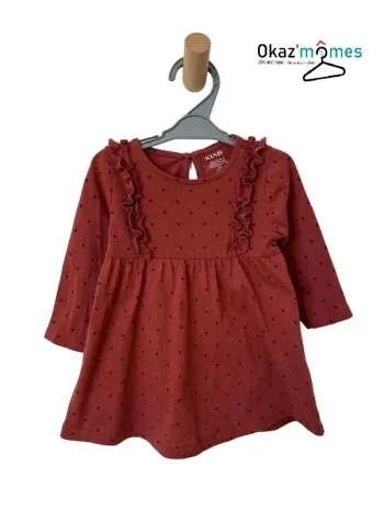 Robe légère à manches longues (petits cœurs) - Kiabi 6 mois (67cm)
