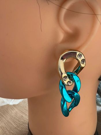 Boucles d’oreilles métal bleu