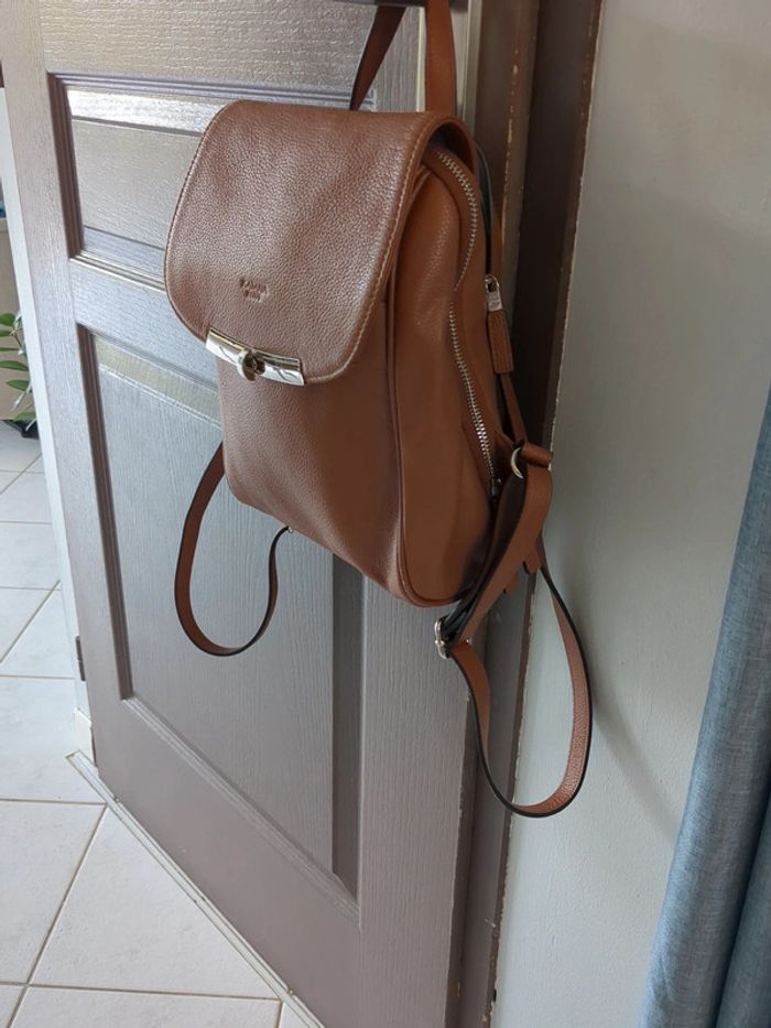 Sac à dos en cuir marron Katana - photo numéro 8
