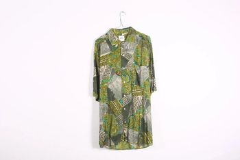 Magnifique chemisette vintage 2000's en viscose motif wax (#240190)