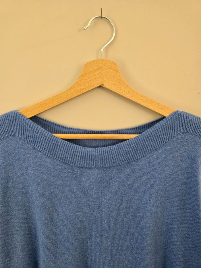 Pull col bateau L.L.Bean bleu pastel en maille douce femme taille XL - photo numéro 3