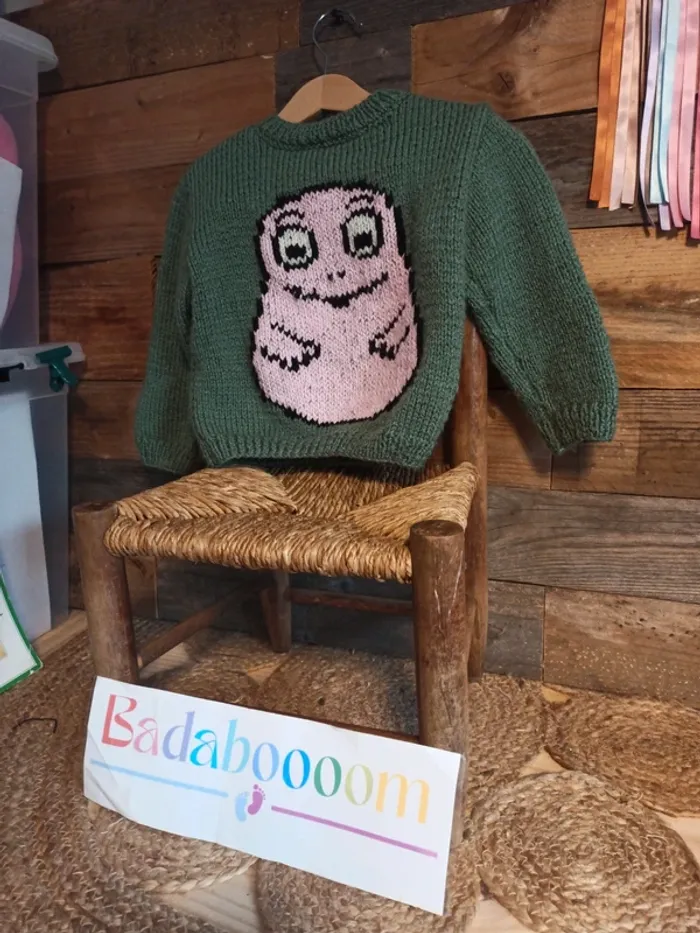 Pull fait main Barbapapa 2 ans tbe - photo numéro 2