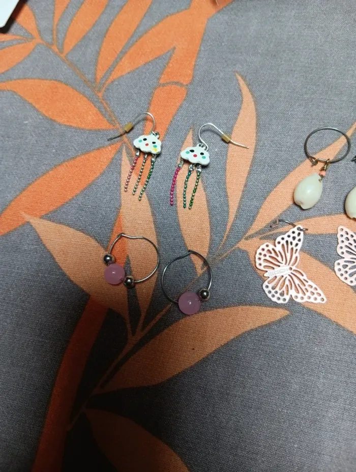 Lot de 4 paires de boucles oreilles enfant - photo numéro 3