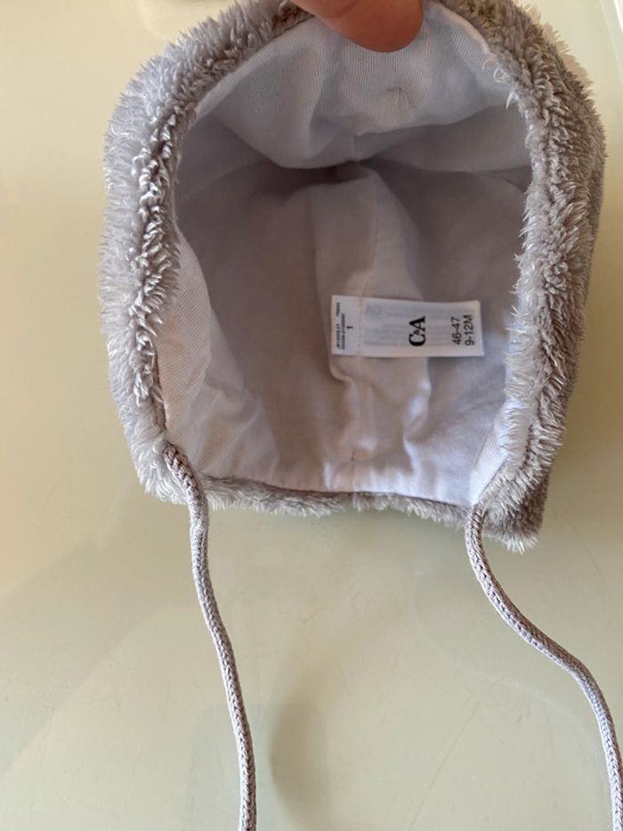 Bonnet en peluche "pingouin" 9-12 mois - photo numéro 3