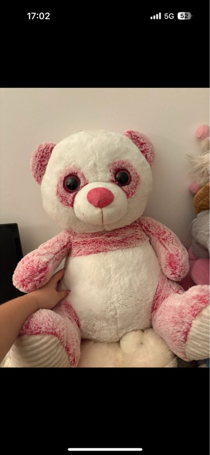 Peluche ours rose