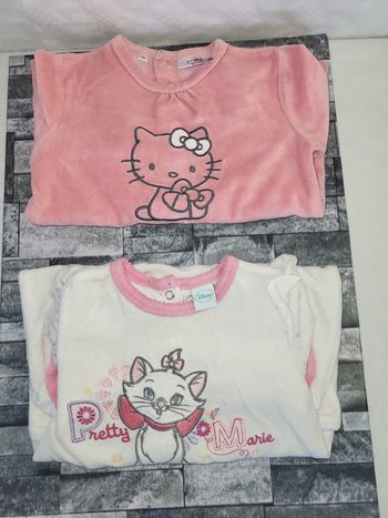 Lot de pyjamas velours- hello kitty et pretty marie 