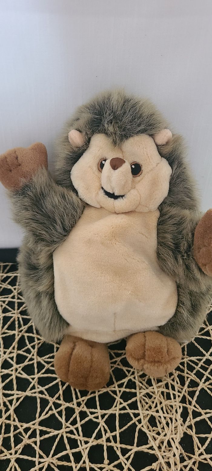 Peluche marionnette hérisson IKEA Titta marron beige 29 cm