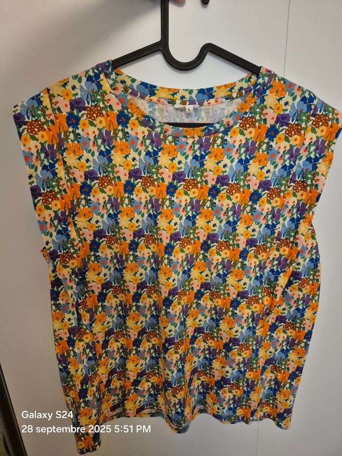 Top haut allaitement Tajine Banane taille L fleurs