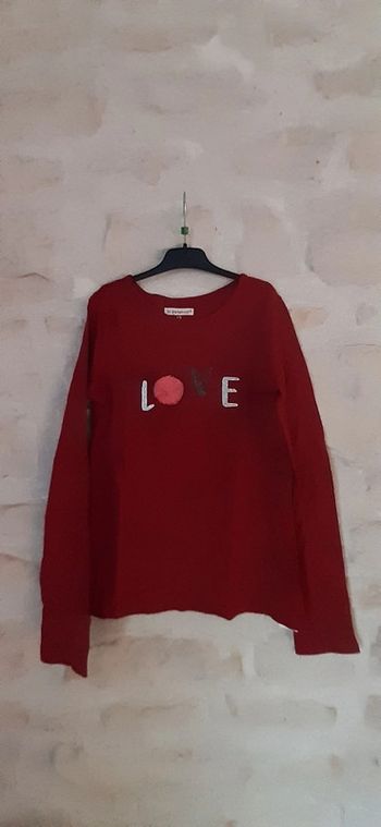 Joli Tee-shirt 12 ans manches longues bordeaux