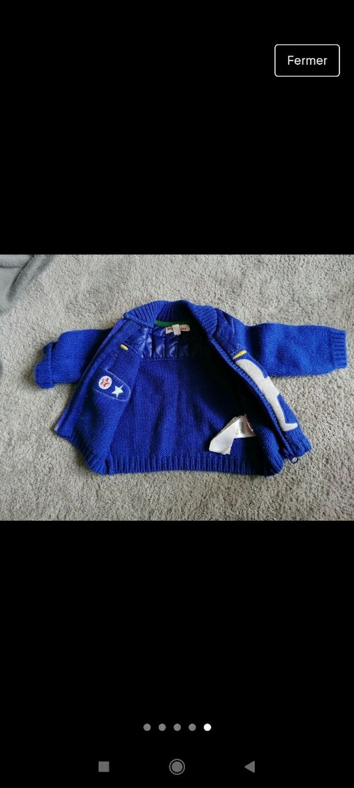 Gilet bleu dpam 3 mois - photo numéro 2