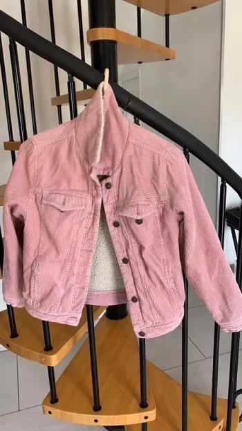 Veste velours vieux rose