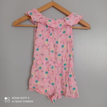 Combishort rose à motifs 4ans