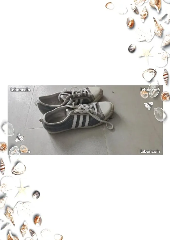 baskets Adidas grise et blanche taille 40