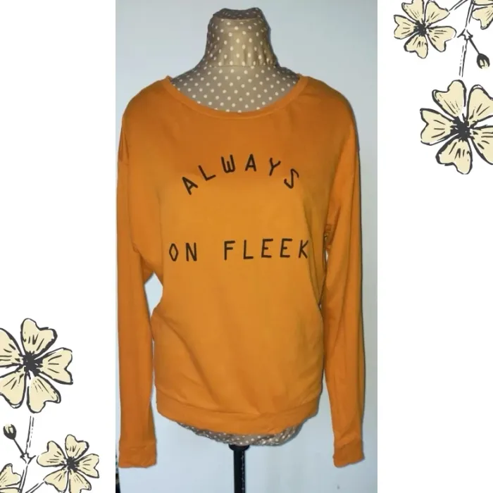 T-shirt manche longue femme orange, taille M, excellent état, H&M - photo numéro 5