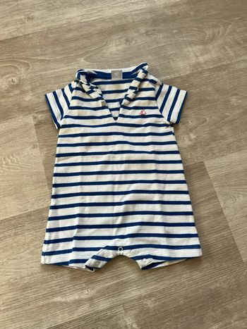 Combi-short barboteuse marinière Petit Bateau neuf 6mois