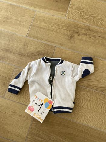 Veste pull zip réversible Obaibi 12 mois