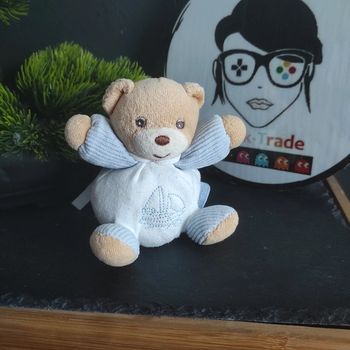 Doudou Peluche Kaloo Boule Ours Marron Blanc Bleu Bateau 10 Cm  #geektradedoudou