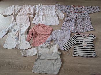 Lot tee-shirt manches longues fille - 12 mois