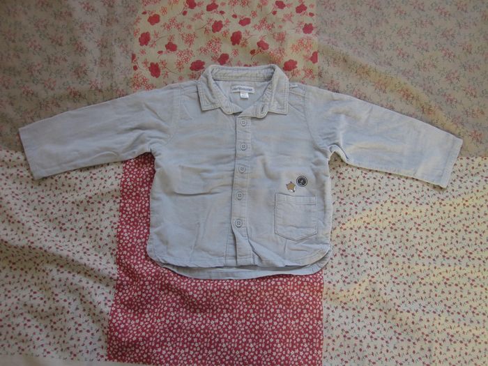 Chemise manches longues bleu clair 18 mois