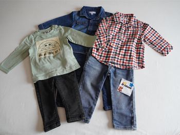 Lot n°1 : 6 Vêtements Garçon 9 mois : 3 Pantalons + 3 Hauts