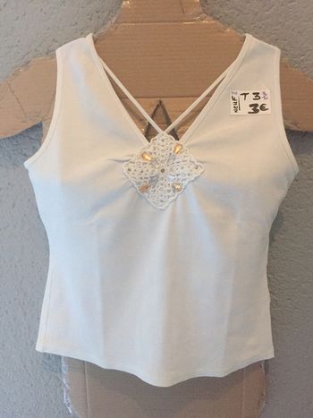 448-Haut blanc T3-38/40 M/L NEUF