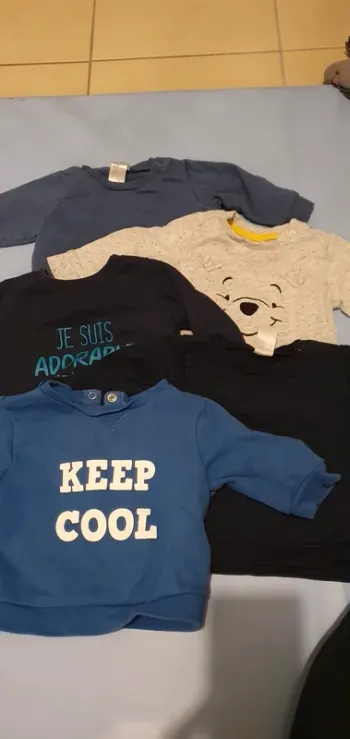 Lot de 5 sweats garçon en 6 mois
