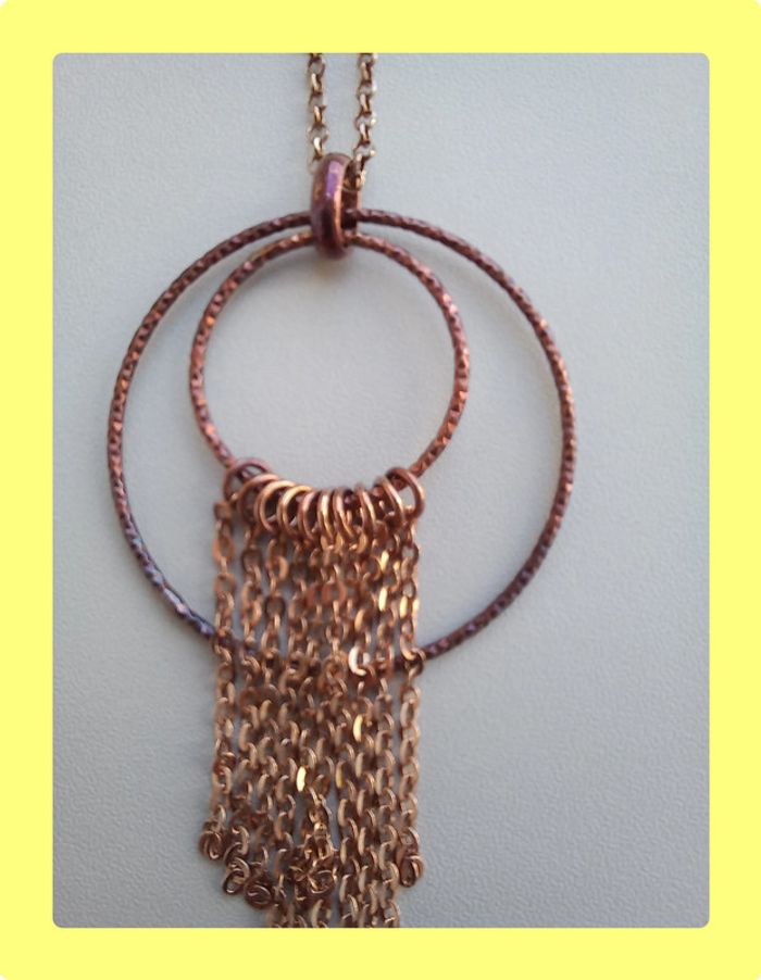 Collier pendentif "Cercles & Chaînes" en vermeil (Argent 925 plaqué or rose) - Diamantor - photo numéro 5