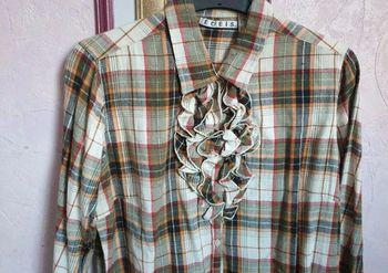 chemise  "ÉDÉIS" écru-orange-noir T.40