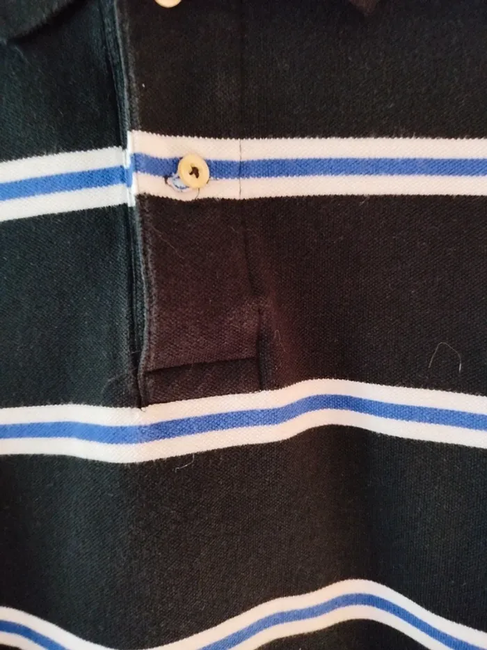 Polo US Polo Assn noir rayures blanches et bleues taille XXL - photo numéro 2