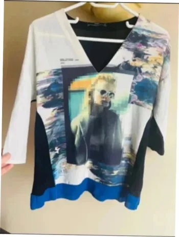 Sublime top manche trois quart col V zara taille M