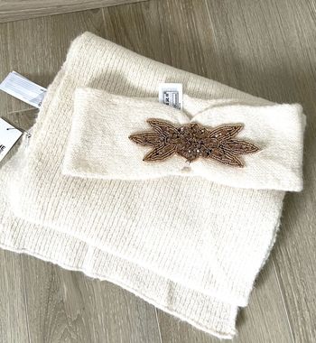🎁 idée cadeau 🎁 écharpe et bandeau crème
