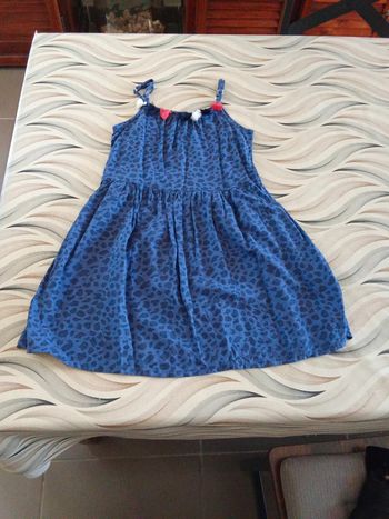 Robe bleu marine motif léopard 5 ans Tissaia