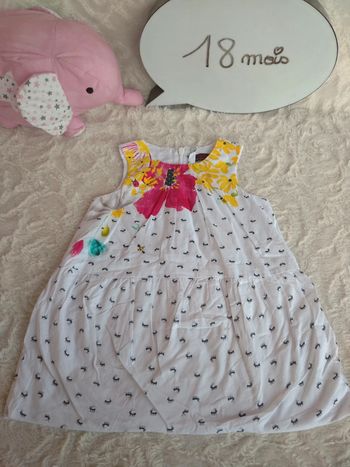 Robe doublée été Fille 18 mois Fleurs Fourmi Catimini 100% coton