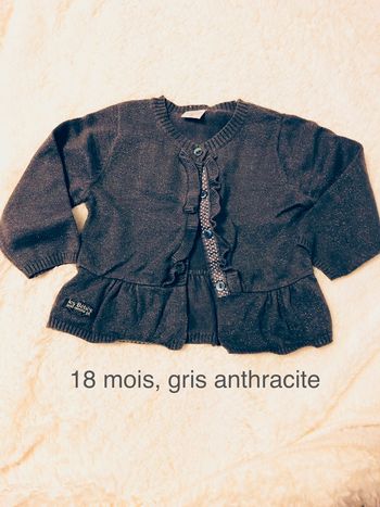 Gilet gris, fil argenté
