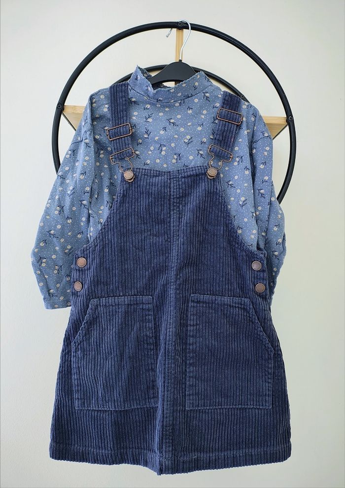 6 ans ensemble Vertbaudet teeshirt et robe côtelée